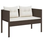vidaXL Ensemble de canapés d'extérieur Marron et Crème Rotin  Bois  Tissu