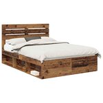 vidaXL Cadre de lit Bois ancien 150 x 200 cm Pin massif