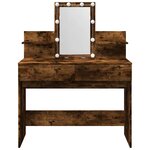 vidaXL Coiffeuse avec LED chêne fumé 100x40x130 cm