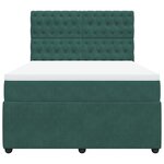 vidaXL Sommier à lattes de lit et matelas Vert foncé 140x200cm Velours