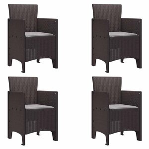 vidaXL Chaise de jardin 4 Pièces Marron 53 x 49 x 85 cm PP