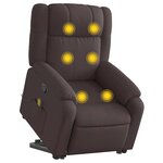 vidaXL Fauteuil inclinable de massage Marron foncé Tissu