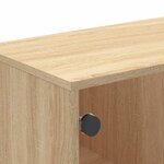 vidaXL Table basse avec portes en verre chêne sonoma 68 5x50x50 cm