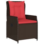 vidaXL Set de jardin de 7 pièces en rattan poly marron