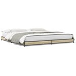 vidaXL Cadre de lit chêne sonoma 200x200 cm bois d'ingénierie et métal