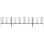vidaXL Clôture de jardin avec dessus en cerceau Acier 6 8 x 1 2 m Noir