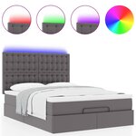 VidaXL Cadre de lit ottoman avec matelas gris 140x200 cm similicuir