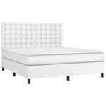 vidaXL Sommier à lattes de lit avec matelas et LED Blanc 160x200 cm