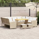 vidaXL Salon de jardin avec coussins 4 Pièces beige résine tressée