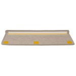 vidaXL Tapis d'escalier autocollants 15 Pièces 65x21x4 cm Beige foncé