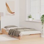 vidaXL Cadre de lit surélevé Marron 80 x 200 cm Bois massif en pin