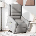 vidaXL Fauteuil inclinable de massage électrique gris nuage tissu