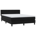 vidaXL Sommier à lattes de lit avec matelas noir 160x210 cm velours