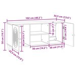 vidaXL Meuble TV Gris béton 102 x 34 5 x 50 cm Bois d'ingénierie