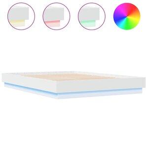vidaXL Cadre de lit avec lumières LED blanc 120x200 cm