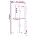 vidaXL Buffet haut Chêne sonoma 69 5x34x180 cm Bois d'ingénierie