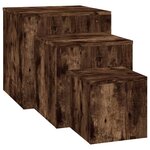 vidaXL Tables d'appoint 3 Pièces Chêne fumé Bois d'ingénierie