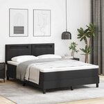 vidaXL Lit Box Spring avec matelas - Noir  140 x 200 cm  cuir synthétique