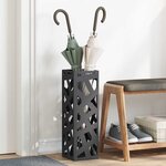 vidaXL Porte-parapluie Noir 15 5 x 15 5 x 49 cm Acier