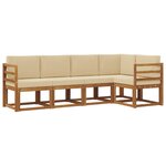 vidaXL Ensemble de canapés d'extérieur 5 pc Naturel et Beige