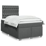 vidaXL Sommier à lattes de lit avec matelas Gris foncé 120x200cm Tissu