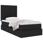 vidaXL Lit avec rangement et matelas Noir 90 x 200 cm tissu
