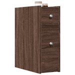 vidaXL Armoire de salle de bain étroite avec roulettes chêne marron