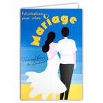 Carte FLUO Félicitations pour votre MARIAGE Couple H/F -Avec Enveloppe 12x17,5cm