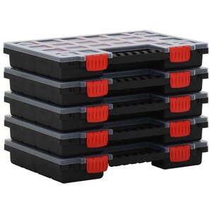 vidaXL Boîtes d'assortiment 5 Pièces 34 5x25x5 cm Polypropylène
