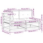 vidaXL Canapé de jardin avec coussins 2 places bois de pin imprégné