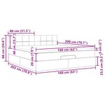 VidaXL Cadre de lit ottoman avec matelas gris foncé 160x200 cm velours
