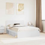 vidaXL Cadre de lit avec tête de lit Blanc 160 x 200 cm Pin massif