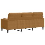vidaXL Canapé 3 places avec oreillers décoratifs marron 180 cm velours