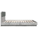 vidaXL Cadre de lit avec LED sans matelas gris béton 200x200 cm