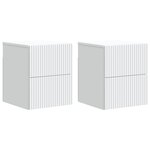 vidaXL Cabinet de chevet mural 2 Pièces Blanc 33 x 34 5 x 40 cm