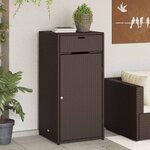 vidaXL Armoire de rangement jardin marron 55x55x111 cm résine tressée