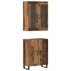 vidaXL Haut Armoire 2 Pièces Bois ancien Bois d'ingénierie