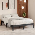 vidaXL Cadre de lit sans matelas gris bois massif 200x200 cm