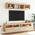 vidaXL Meubles TV muraux lumières LED 2 Pièces chêne sonoma 80x30x40 cm