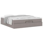 VidaXL Cadre de lit ottoman avec matelas taupe 200x200cm tissu