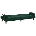 vidaXL Canapé-lit avec accoudoirs vert foncé velours