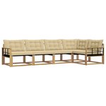 vidaXL Ensemble de canapés d'extérieur 5 pc Blanc et Beige