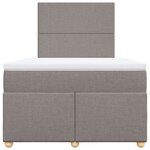 vidaXL Sommier à lattes de lit avec matelas Taupe 120x200 cm Tissu