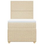 vidaXL Sommier à lattes de lit et matelas Crème 90x190 cm Tissu