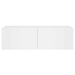 vidaXL Meuble TV mural avec lumières LED blanc 100x35x31 cm