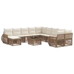 vidaXL Ensemble de canapé de jardin 12 Pièces Beige polyrotin
