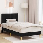 vidaXL Cadre de lit avec tête de lit Noir 90 x 200 cm Tissu
