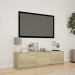 vidaXL Meuble TV avec LED avec LED Chêne Sonoma 140 x 34 x 40 cm