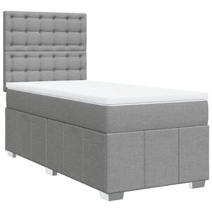vidaXL Sommier à lattes de lit avec matelas gris clair 80x200 cm tissu