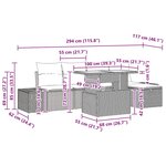 vidaXL Ensemble de canapé de jardin 6 Pièces Gris polyrotin